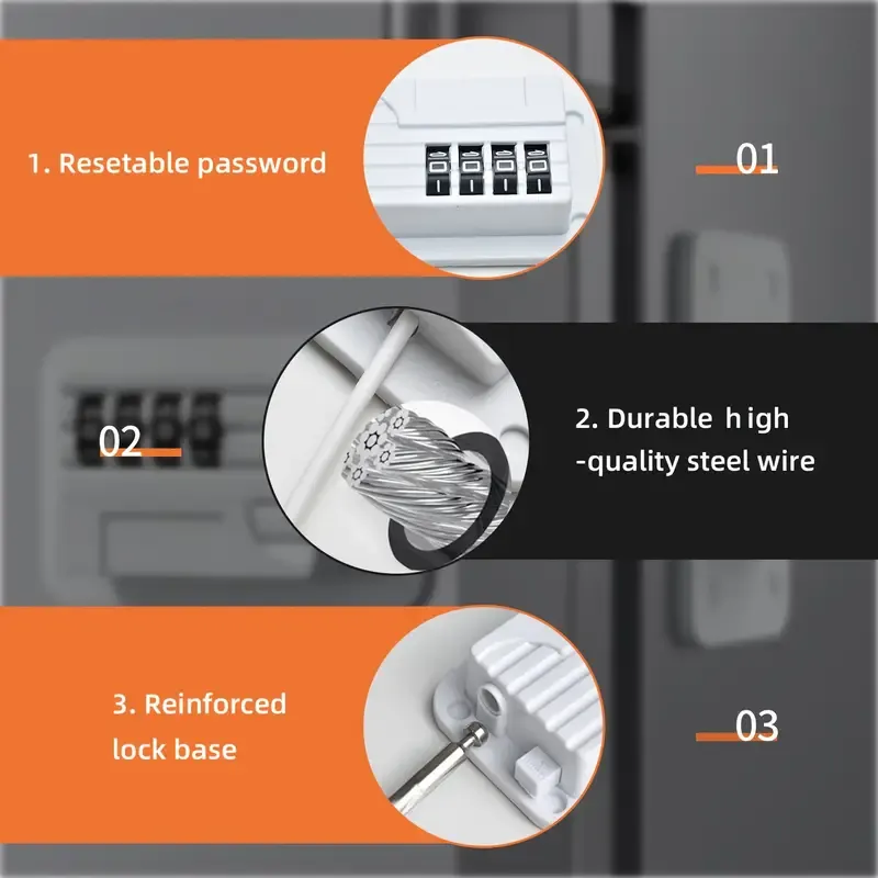 1pc Refrigerator Lock, Heavy Duty Fridge Lock, Combination Lock for Refrigerator Cabinets, Child Safety Drawers, Lock, Take Care of Your Family, Easy Install No Keys Needed,