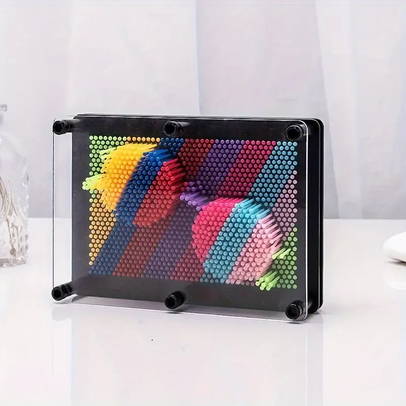 1pc 3D Rainbow DIY Sensory Pin Art Toy, Handprint-Pin Art Board, Perfect Gift for Birthday, Back To School, Children's Day, Christmas