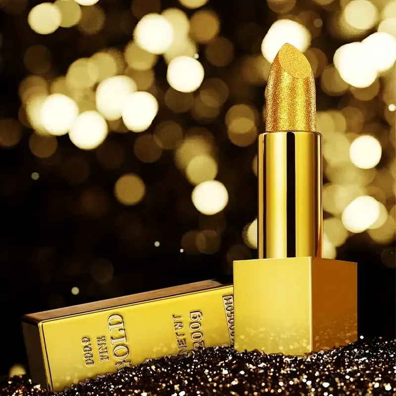Golden Brick Lipstick Premium Solid Lipstick Waterproof Non
