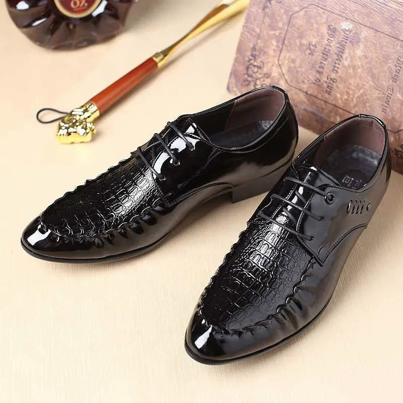 New men's casual pointed toe fashionable men's leather shoes handsome men's leather shoes