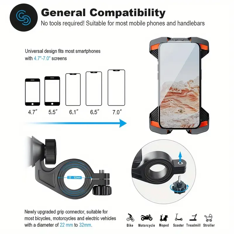 Motorcycle Phone Holder - Suitable