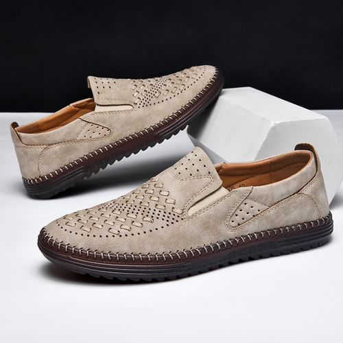 Hollow breathable casual shoes, outdoor lightweight soft-soled and soft-top driving shoes