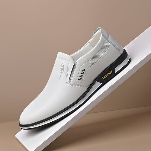 🔥2025 HOT SALE -50%🔥2025 Spring and Autumn Large Size Men's British Leather Shoes Men's White Leather Shoes Slip-On Men's Shoes Leather Shoes Autumn Men's Casual