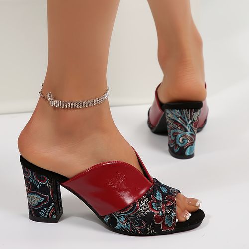 new temperament thick heel sandals