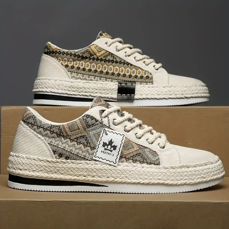 Men's Non-Slip, Durable Canvas Sneakers with Soft Soles - Stylish Low-Top Lace-Up Shoes for All Ages