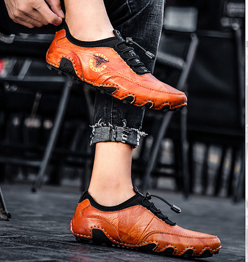 Spring new men's octopus large size soft sole casual shoes business breathable retro men's shoes