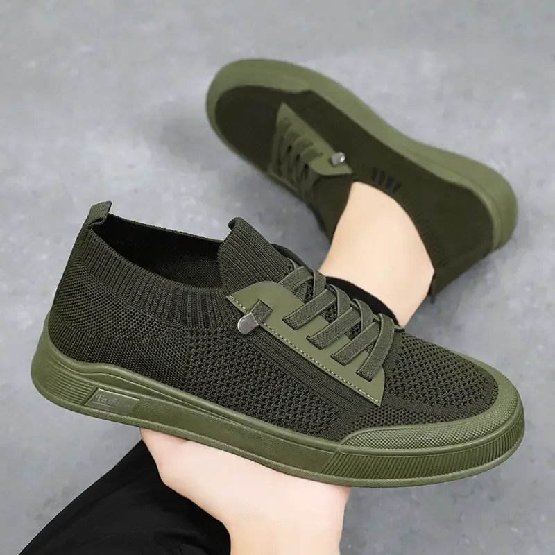 Men's Fashion Sneakers - Breathable Mesh, Soft Sole Casual Shoes for Outdoor Walking & Travel, Lace-Up Design