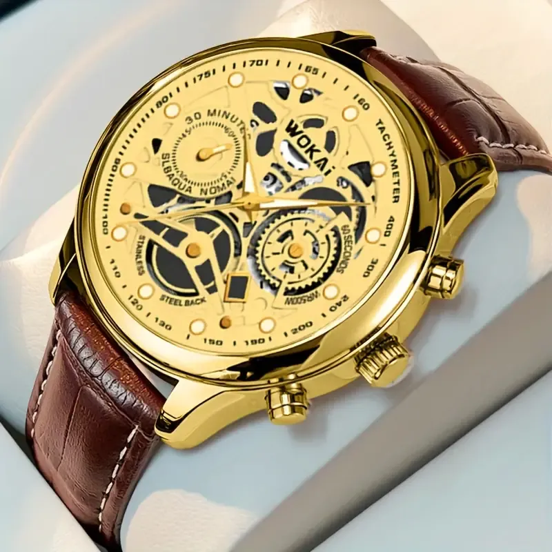 Men's Fashion Quartz Watch - Business Style with Faux Leather Strap
