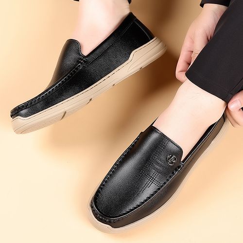 Summer new casual leather shoes for men with soft soles and loafers