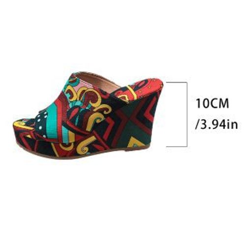 High heel fish mouth sandals colorful beach shoes