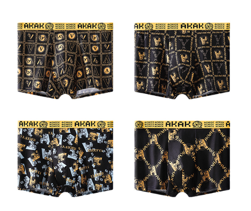 Men's underwear for hair distribution: black and gold briefs