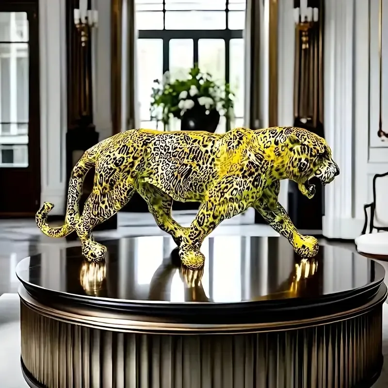 Resin Crafted Leopard Statue