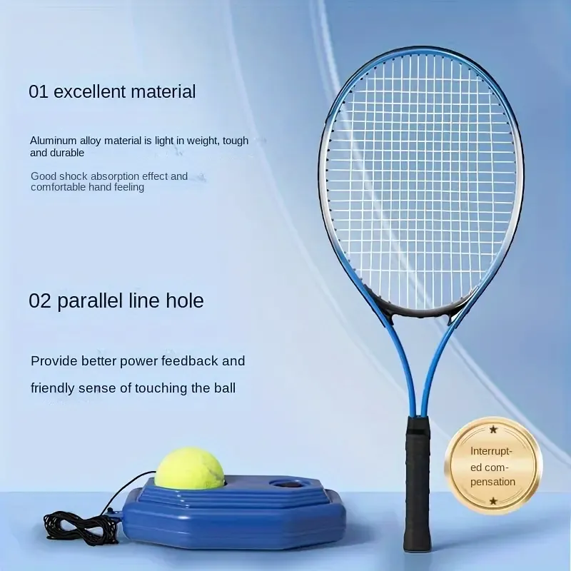 🔥For Your Child🔥1-Set Tennis Racket Bundle - Rebound Trainer for Solo Players, Includes Tennis Base and Ball, Perfect for Beginners and Intermediate Players