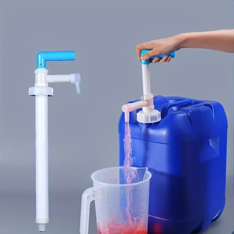 PET Manual Drum Pump - 1pc Industrial-Grade Hand-Operated Oil Fluid Transfer with Durable Plastic Extractor Heads - Multipurpose Liquid Dispensing Tool for Efficient and Easy Operations