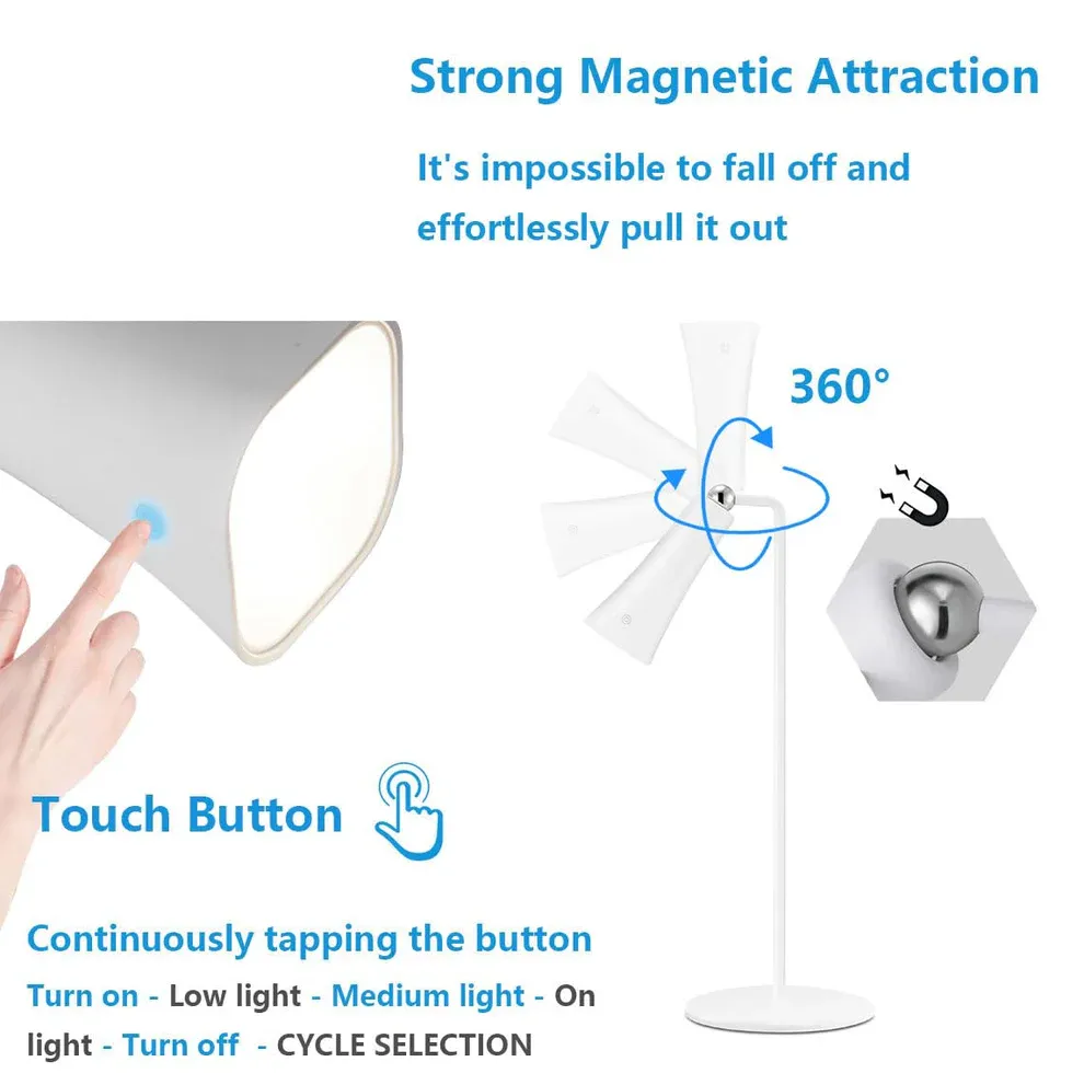 4 in 1 Led Desk Lamp with Magnetic Wireless Rechargeable