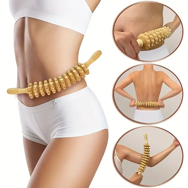Wooden Curved Massager Handheld Roller