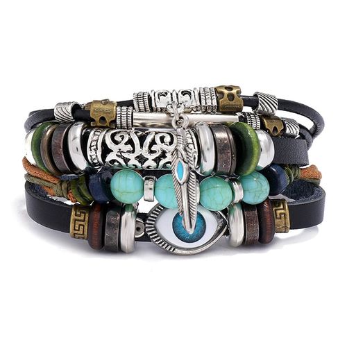Fashion Turkey Blue Eyes Leather Bracelets