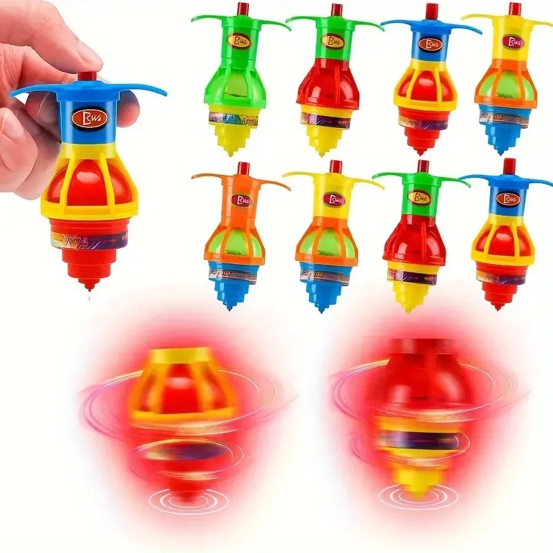 LED Flickering UFO Spinning Gyro Toy