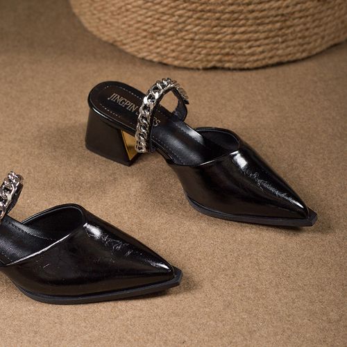 slippers with open back high heels for women
