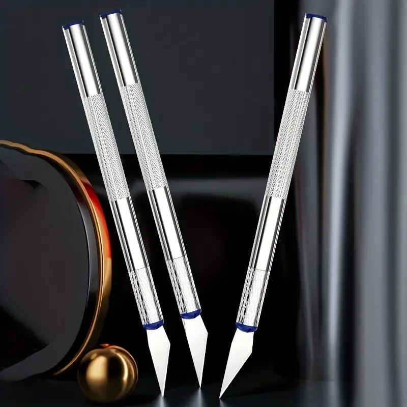 13pcs Metal Carving Knife Pen Art Seal Cutting Manual Combination Paper Cuttings Non-Slip Gadget DIY Precision Repair Tool