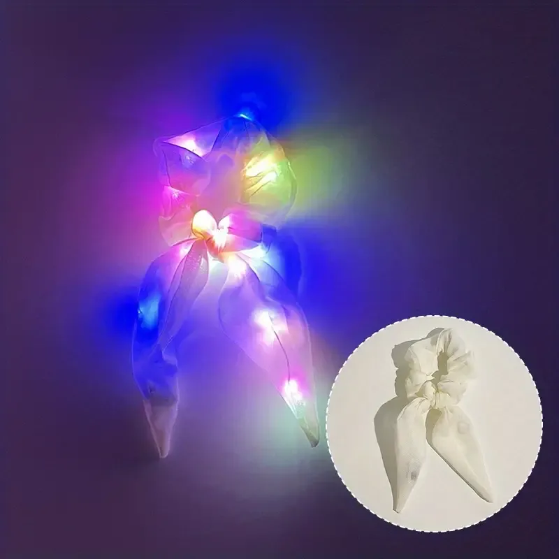 LED Scarves Scrunchies Luminous Hair Tie