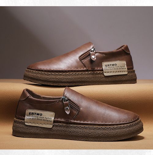 Fashionable and casual flat-bottomed Lefu shoes for young men in sports leather shoes