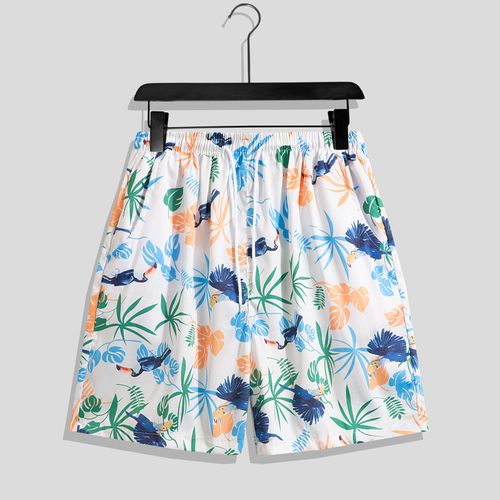 Ice Silk Beach suit, men's short-sleeved floral shirt, casual shorts