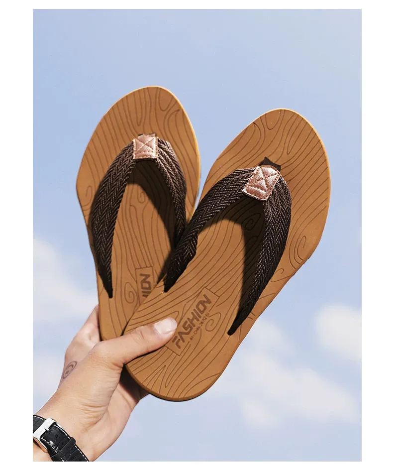 Men's Trendy Color Block Lightweight Flip Flops, Comfy Non Slip Casual Durable Thong Sandals For Men's Outdoor Activities