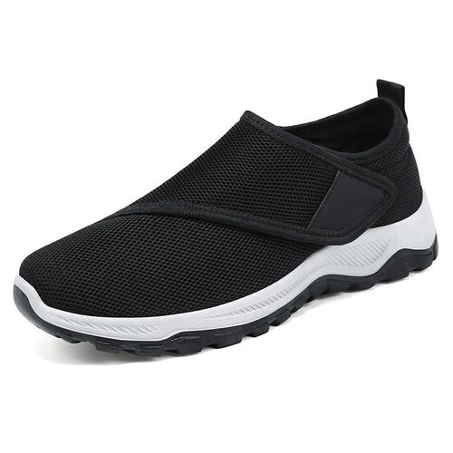 Men's mesh breathable casual shoes slip on Velcro dad shoes