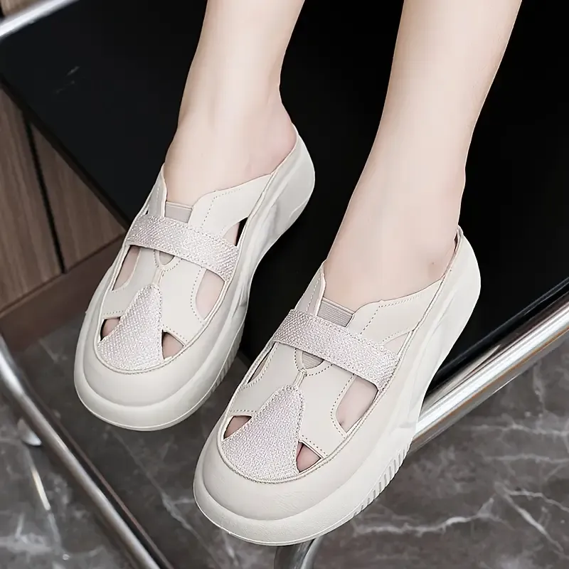 Women's Summer 2024 Breathable Platform Slip-On Sneakers Sandals