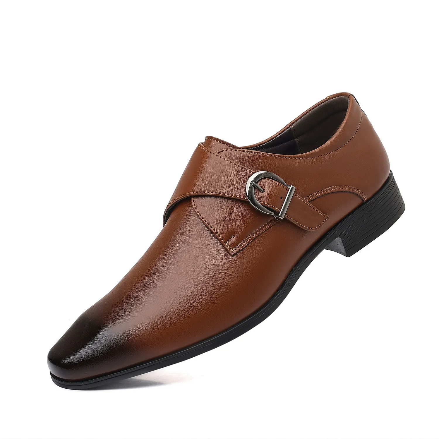 New style pointed toe business leather shoes men's buckle shoes