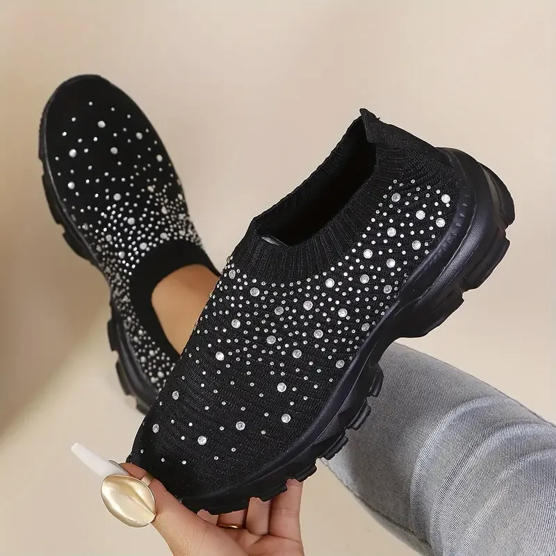 Ladies Casual Slip-On Sneakers with Random Embroidery