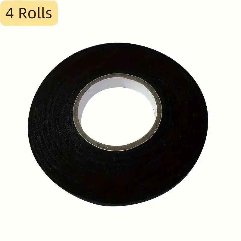 4-Pack Black Fabric Adhesive Tape for Speaker Wiring Harnesses, Uncharged Power Mode, Universal Driving Position, Noise Reduction, Heat Insulation, Car Wire Management, 15mm x 15m Without Battery