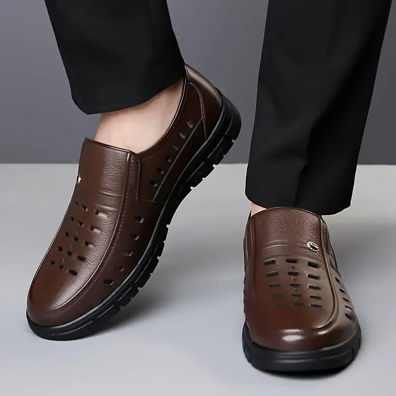 Men's Slip On Sandals For Summer Non Slip Durable Solid Breathable For Outdoor Walking Rainy Day Casual