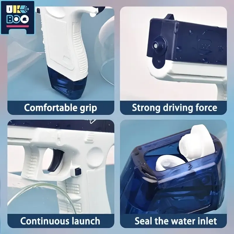 Rechargeable Electric Water Gun for Adults - UKBOO USB Charging, Safe Non-Toxic BPA-Free ABS Plastic, Dual Magazine Outdoor Pool & Beach Toy