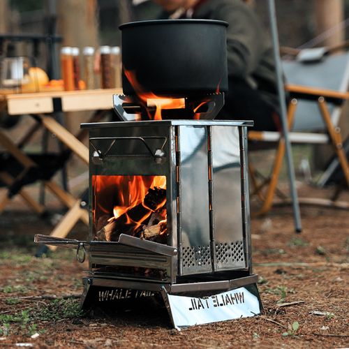 Outdoor super light portable folding stainless steel grill Charcoal wood stove Outdoor camping stove
