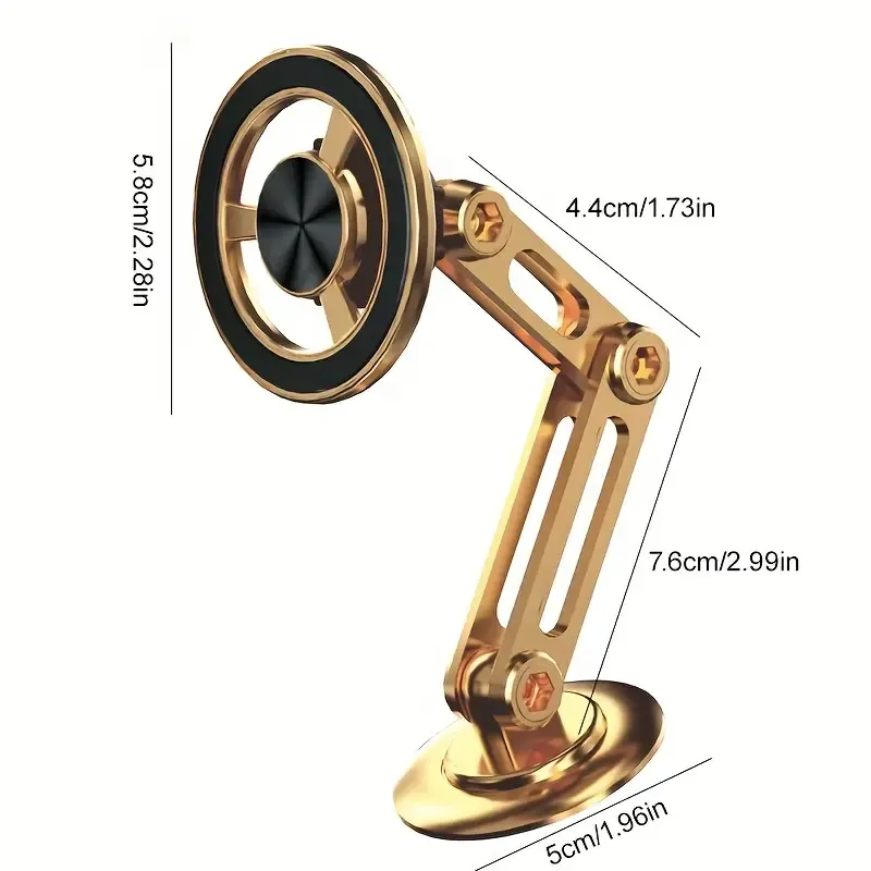 Foldable Magnetic Suction Car Metal Phone Holder, Metal Magnetic Navigation Holder, Universal Anti Shake Bracket