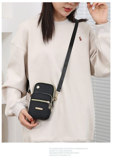 Fashion Multi-pocket Mobile Phone Bag, Women's One-shoulder Crossbody Coin Purse, Portable Lightweight All-match Casual Sports Wrist Bag