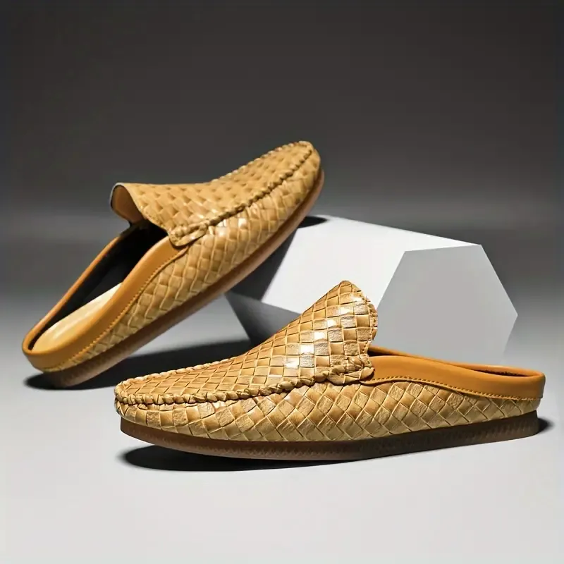 Men's Trendy Solid Colour Hollow Out Mule Shoes, Comfy Non Slip Casual Slippers For Men's Outdoor Activities