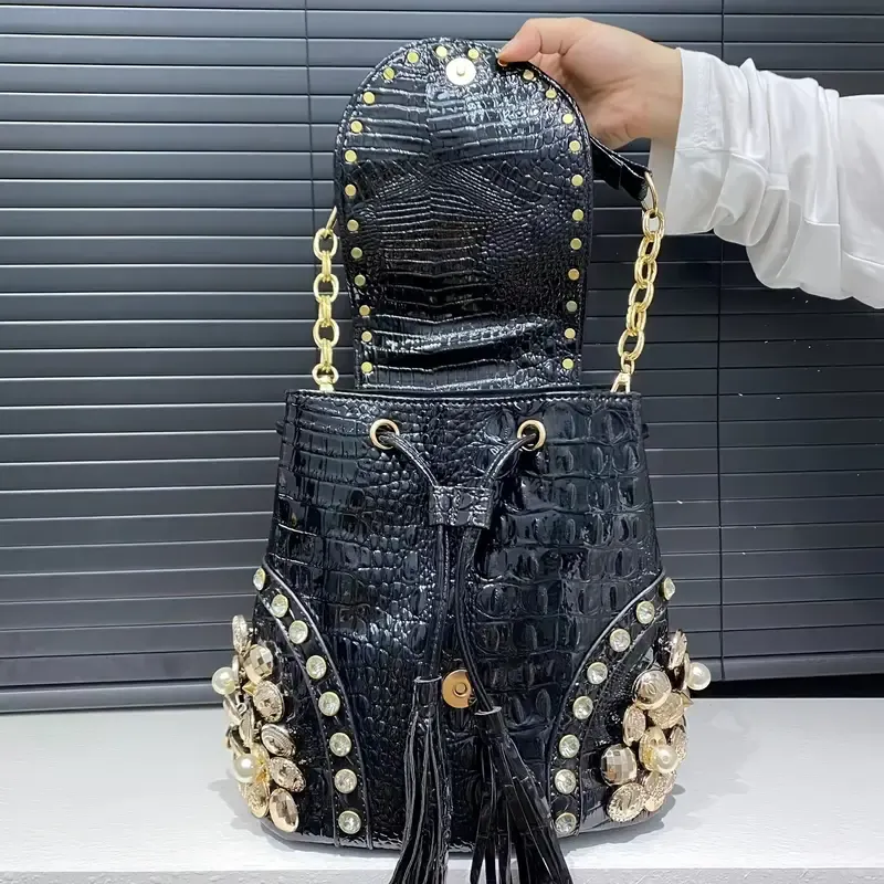 Women's Fashion Elegant Evening Handbag With Detachable Shoulder Strap, Vintage Luxury Style Clutch For Special Occasions