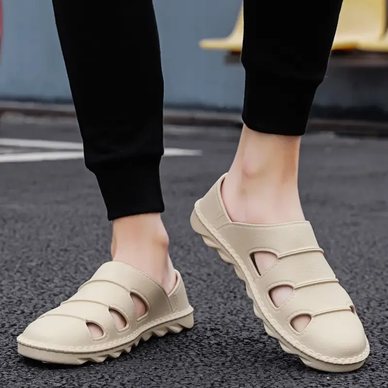 Men's Close Toe Breathable Slip On Sandals