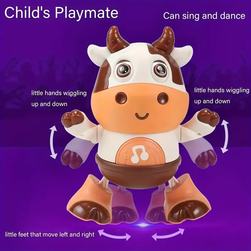 Interactive Dancing Cow Toy with Music and Lights