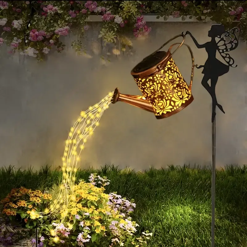 Enchanting Solar Fairy Watering Can With Cascading Lights
