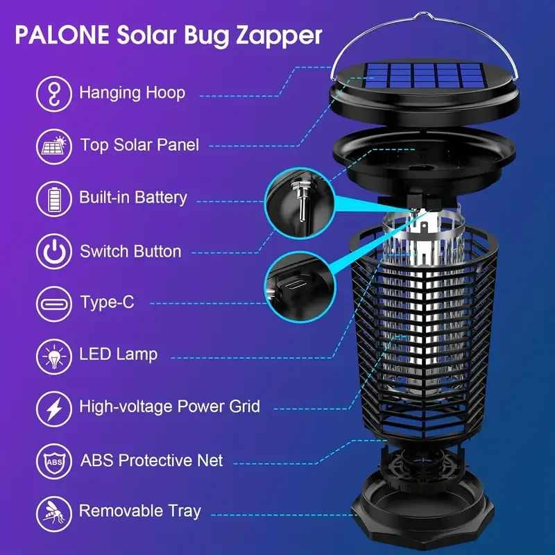 Solar Powered Mosquito Repellent Lamp
