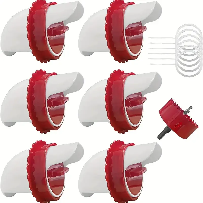 6-Port Rainproof Chicken Feeder Kit