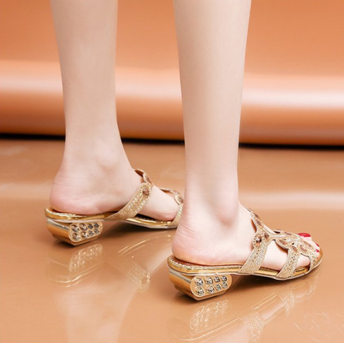 Women's Glitter Rhinestone Decor Sandals