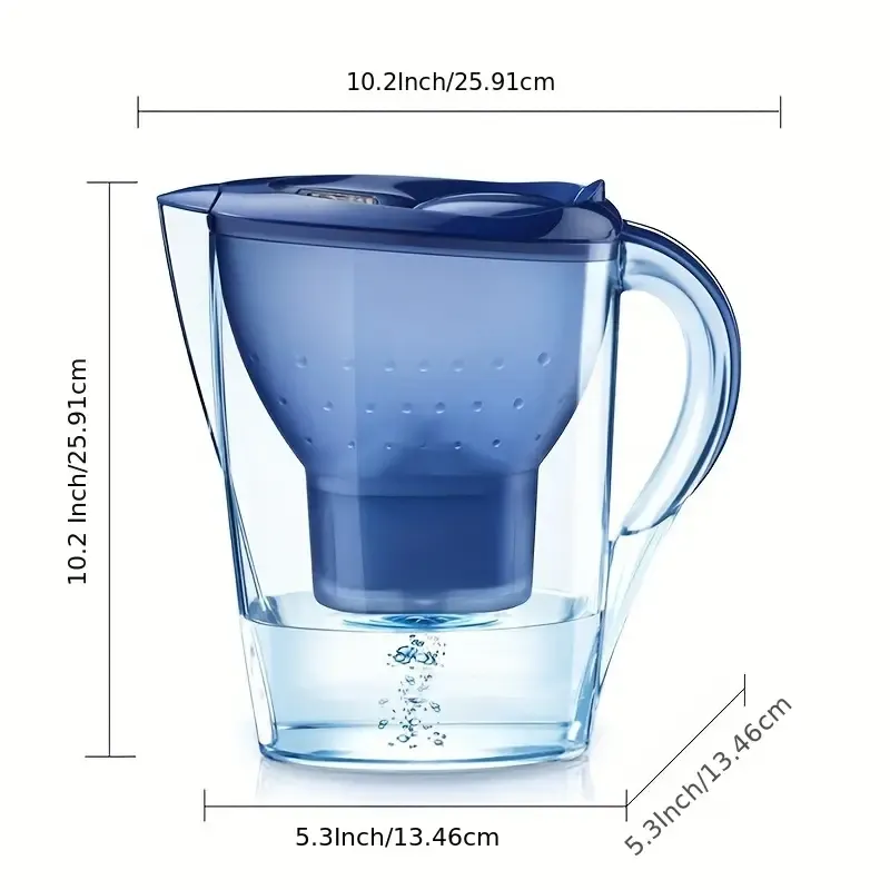 3.5 Litres BPA Free Alkaline Water Filter Pitcher - Purify Chlorine, Fluoride, Heavy Metals, Odor & Bad Taste