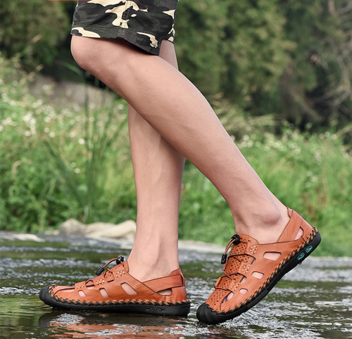 Genuine leather breathable summer outdoo