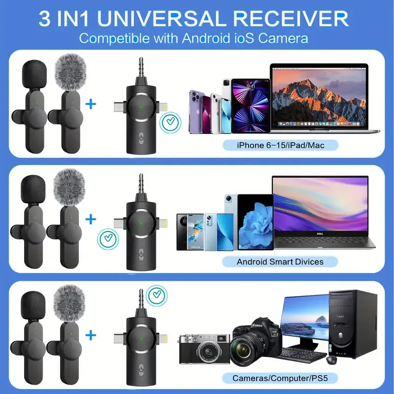 One To Two Wireless Tie Clip Microphone