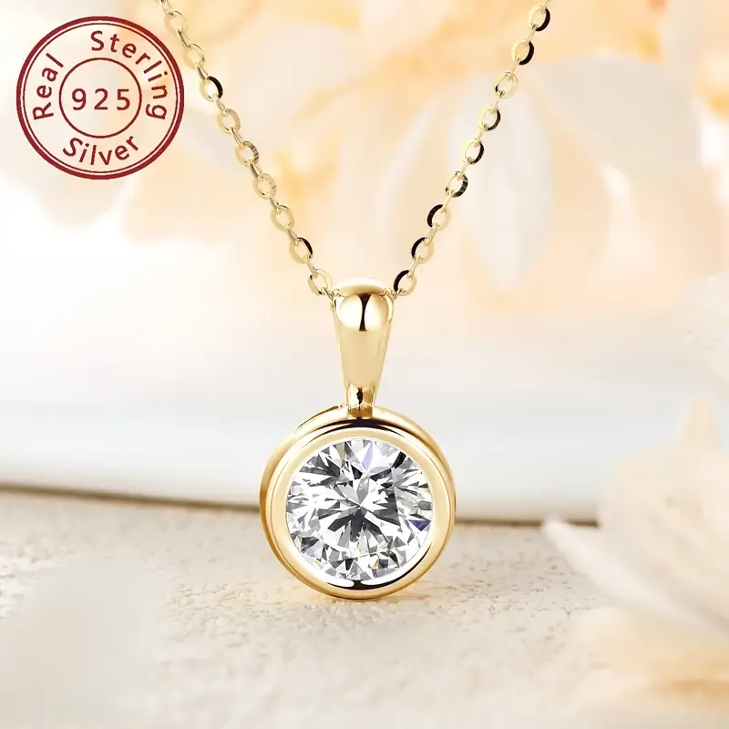 Moissanite Sterling Silver Necklace